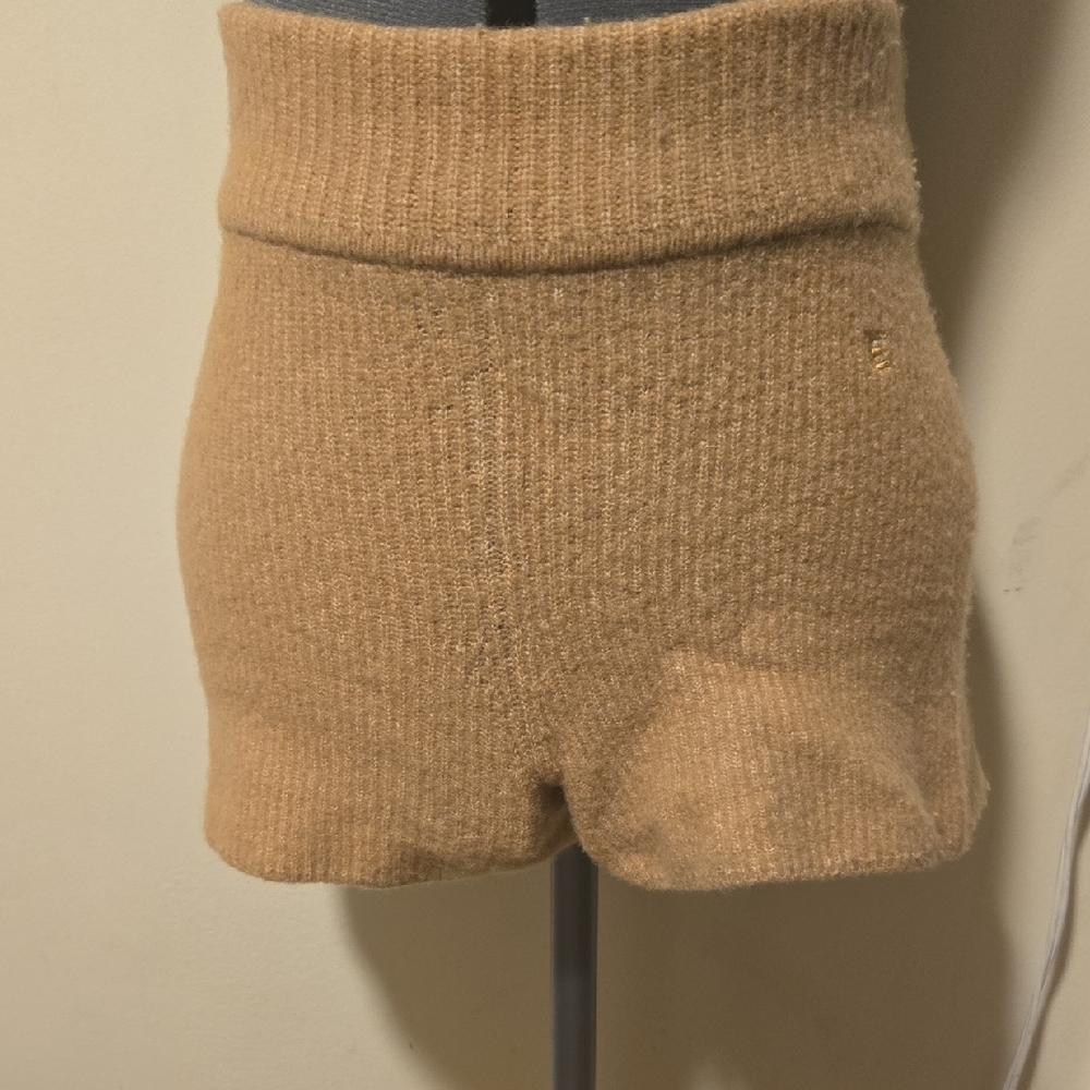 Everlane Tan High Waist Knit Shorts